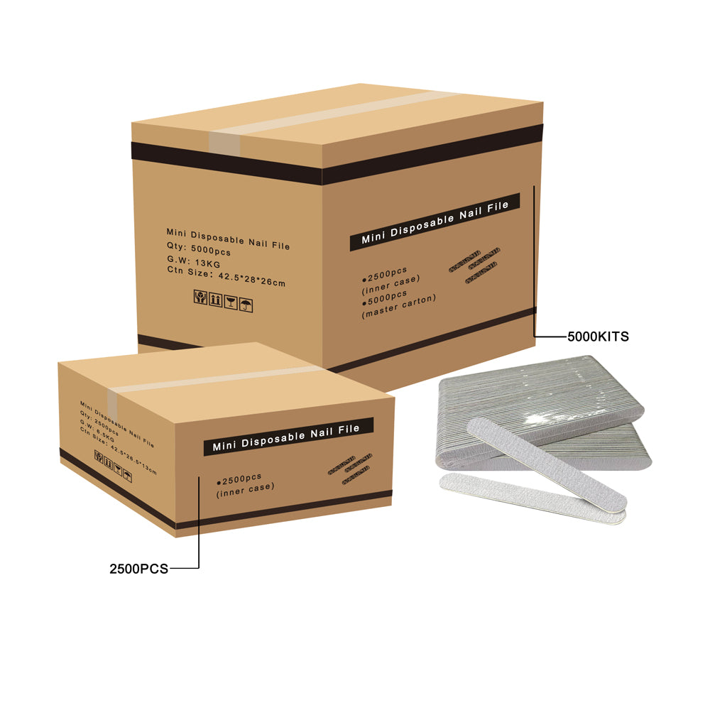 5000 PCS/Case Double Sides #80/100 Grit Disposable Single-use Wooden Nail File