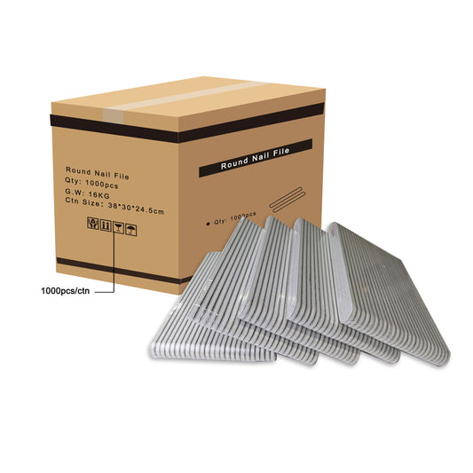 1,000 PCS/Case Professional #80/100 Grit Double-Sided Zebra Washable Plastic Regular Nail File