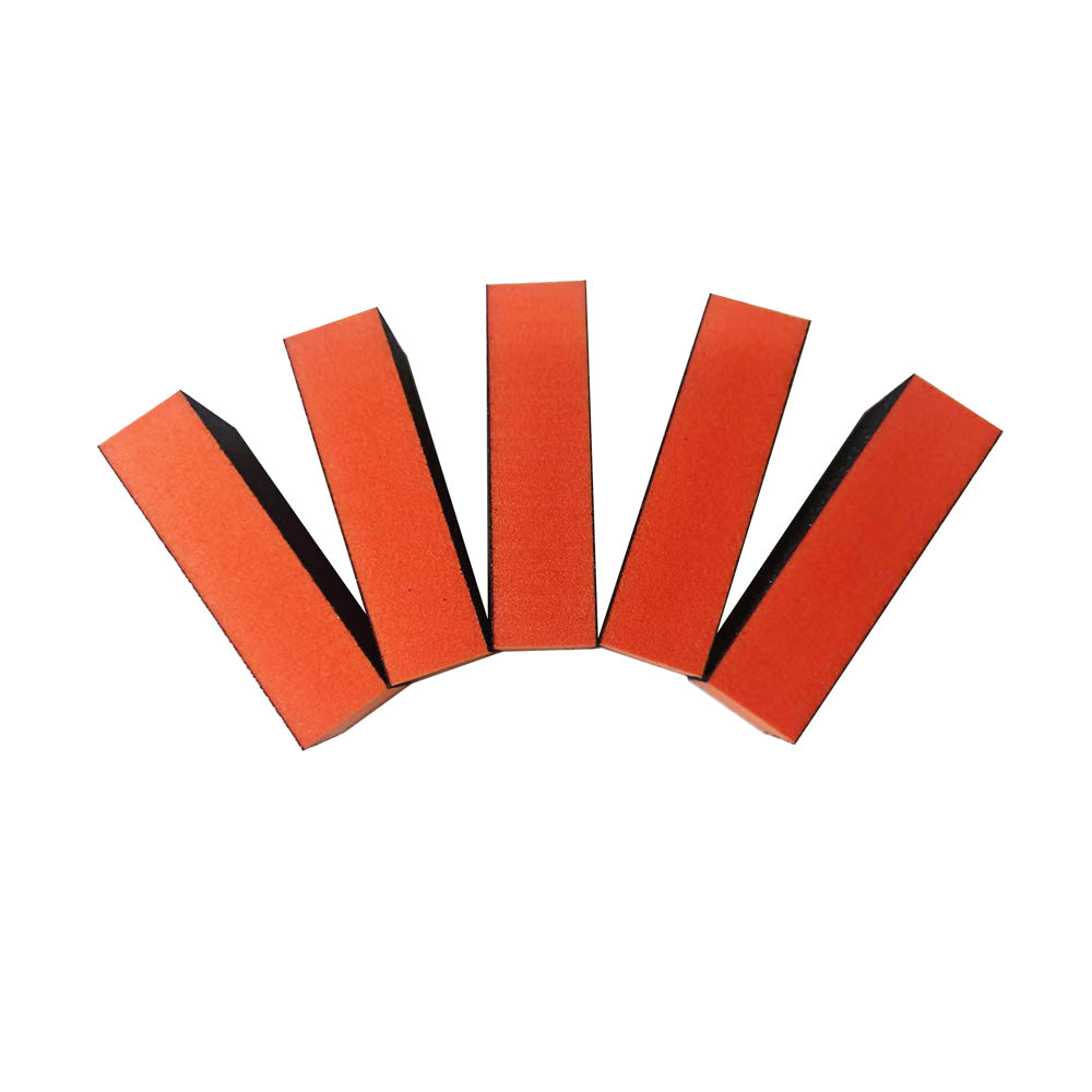 500 PCS/Case 80/80/100 Grit Wholesale EVA Foam Orange 3-Way Nail Buffer Block for Salon