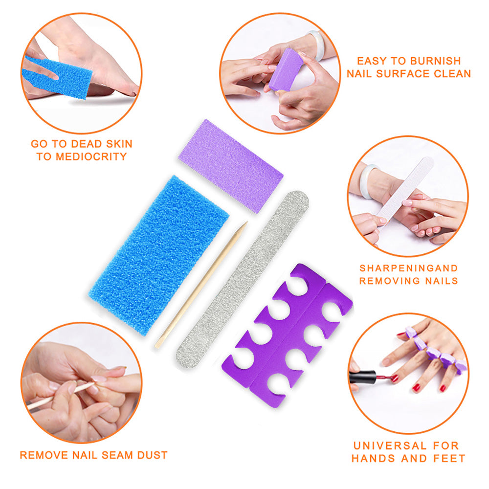 600 Sets/Case 5 Pieces in 1 Manicure & Pedicure Disposable Kit Supply for Salon