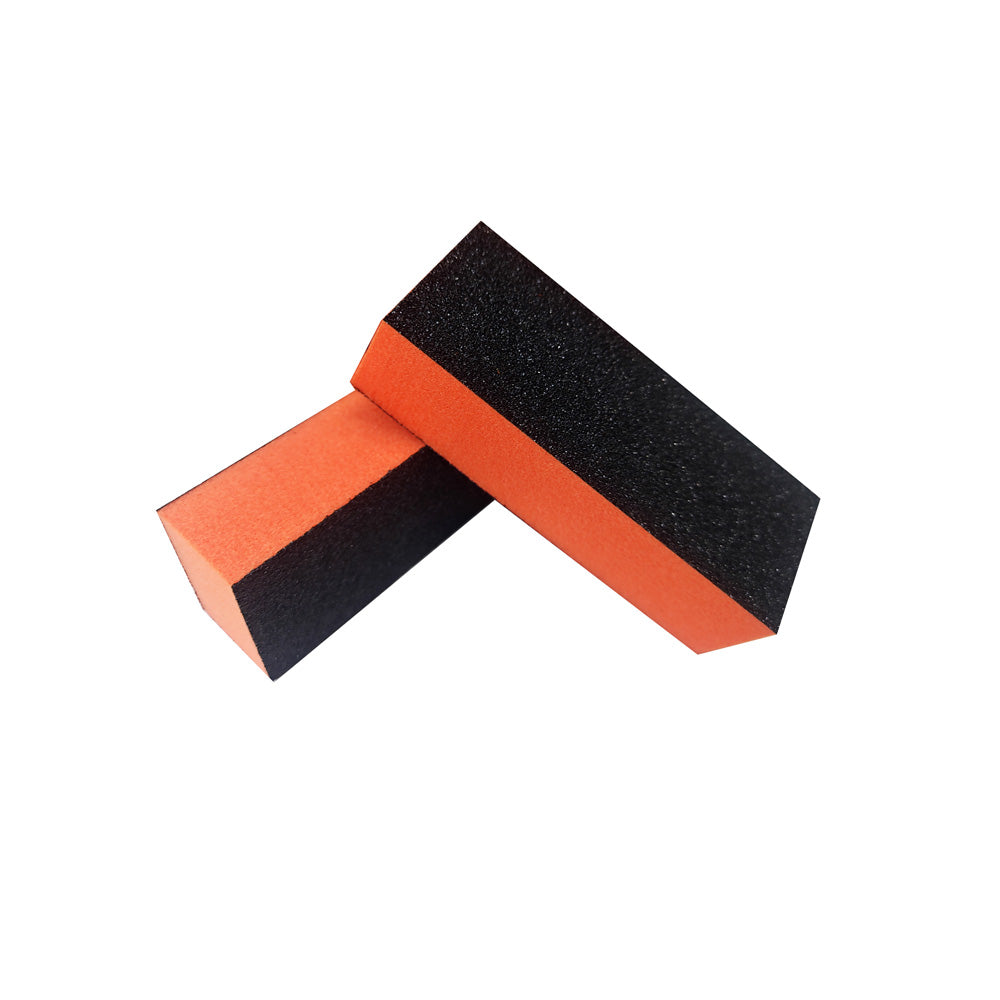 500 PCS/Case 80/80/100 Grit Wholesale EVA Foam Orange 3-Way Nail Buffer Block for Salon